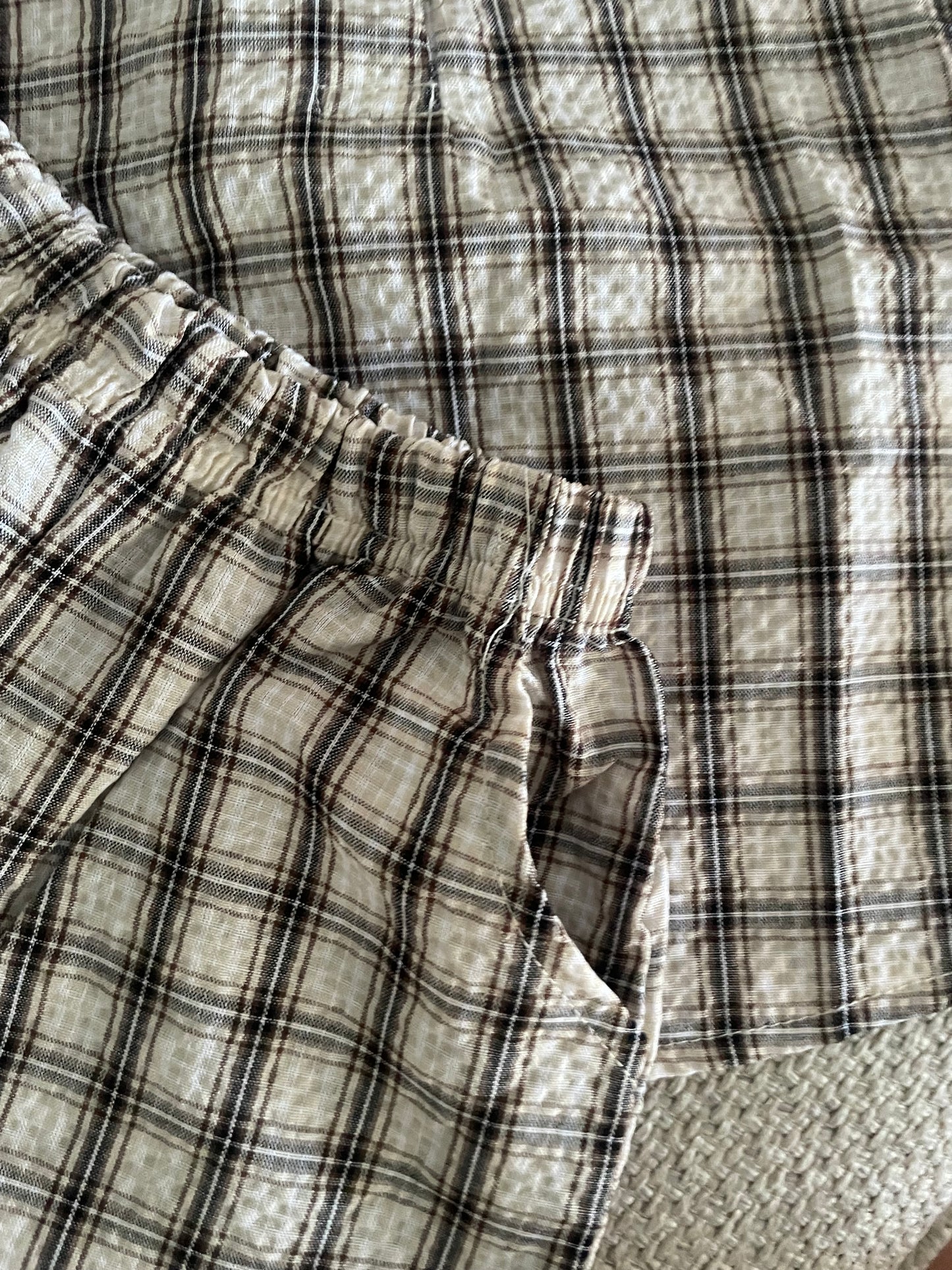 Vintage plaid two-piece set