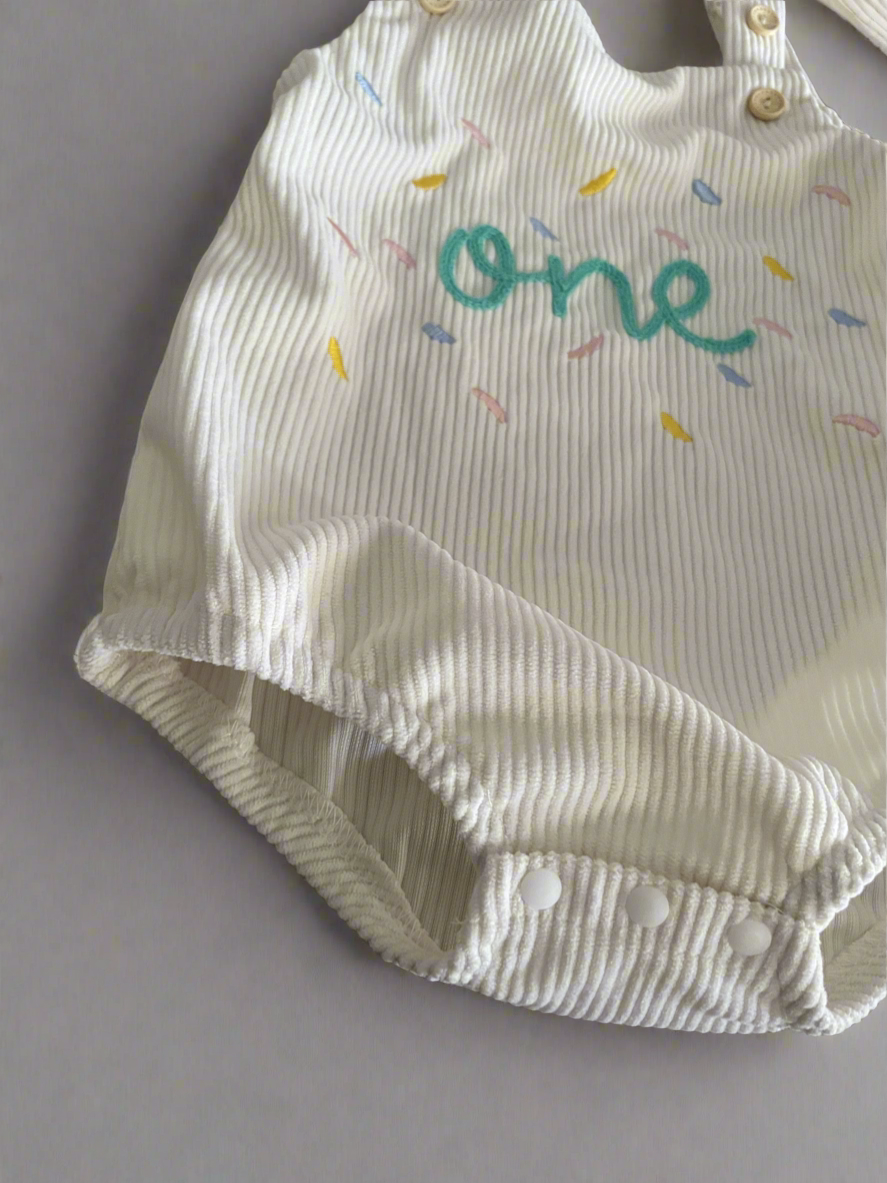 FIRST Birthday Romper Blue