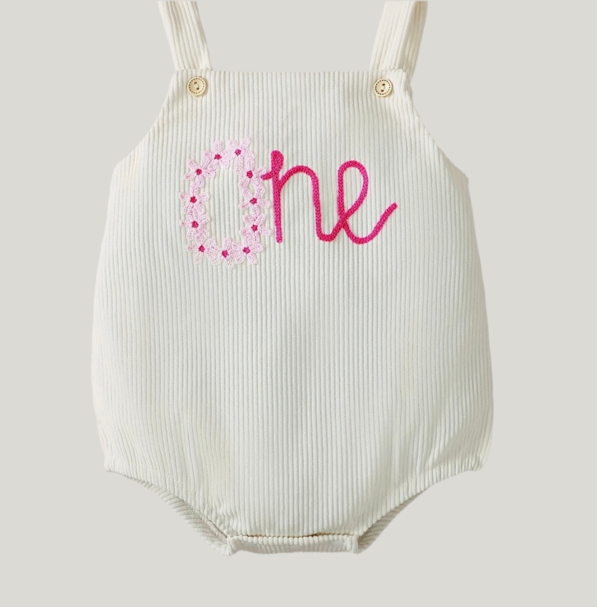 FIRST Birthday Romper Pink