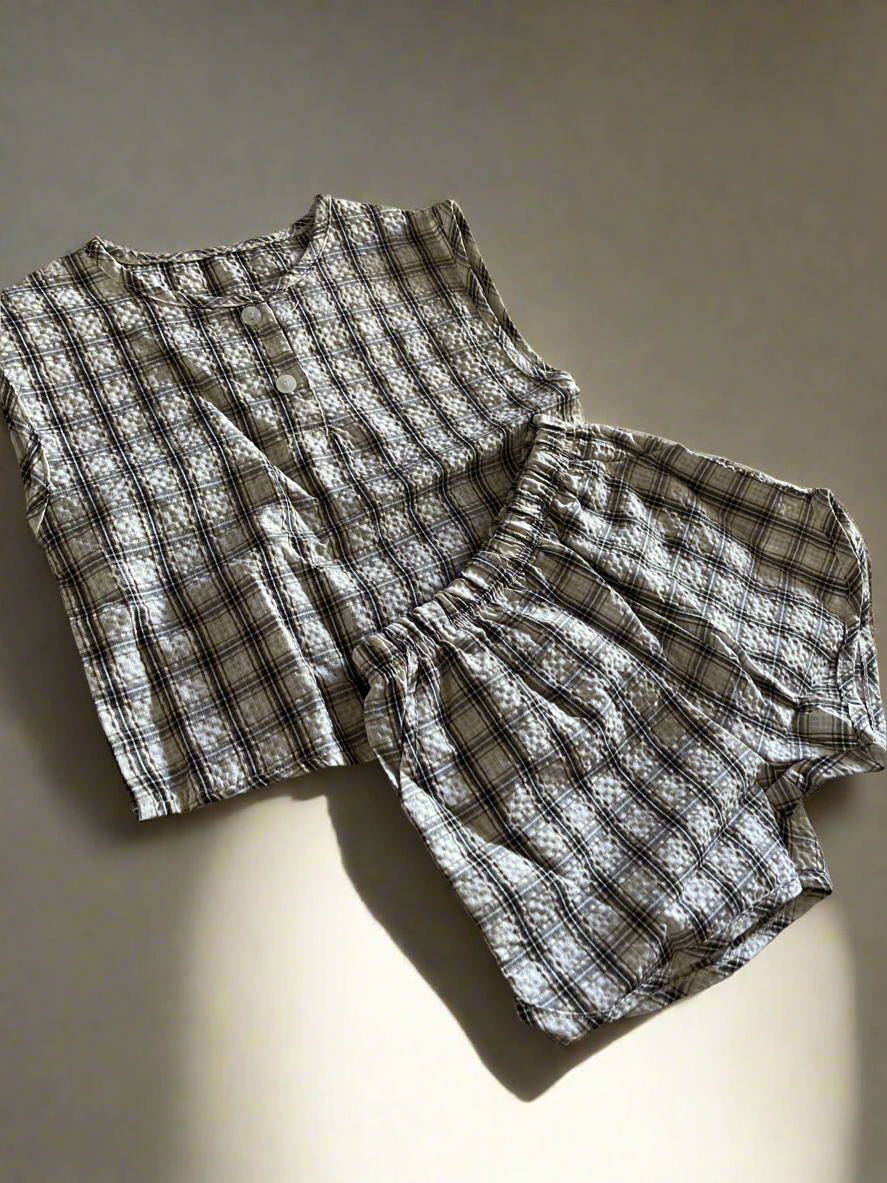 Vintage plaid two-piece set
