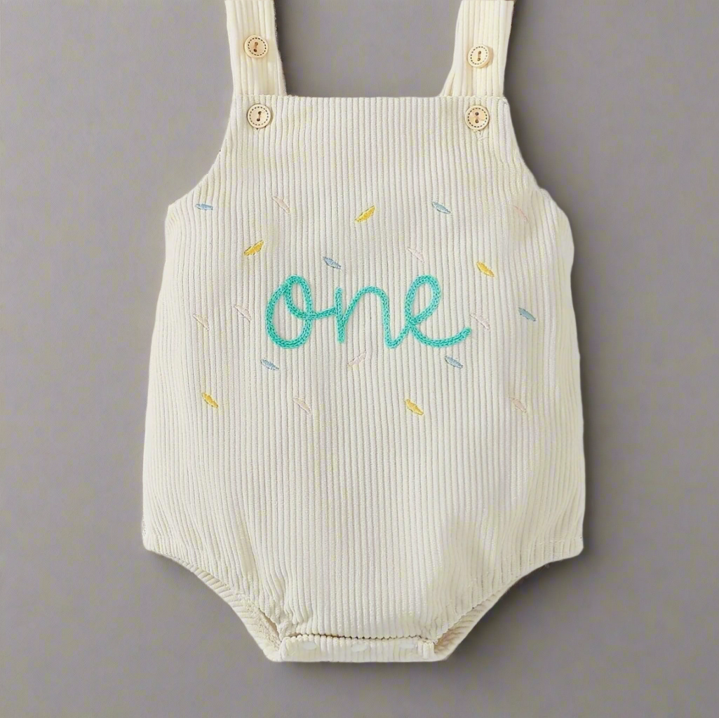 FIRST Birthday Romper Blue